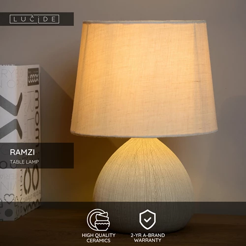 Lucide RAMZI - Table lamp - Ø 18 cm - 1xE14 - Cream - USP